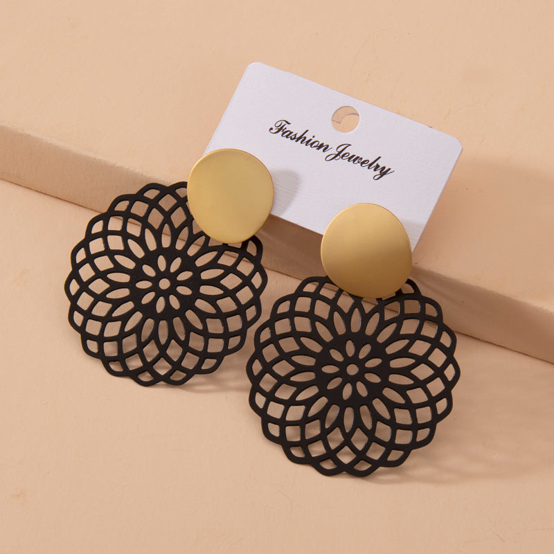 Hollow European And American Exaggerated Retro Earrings Jewelry