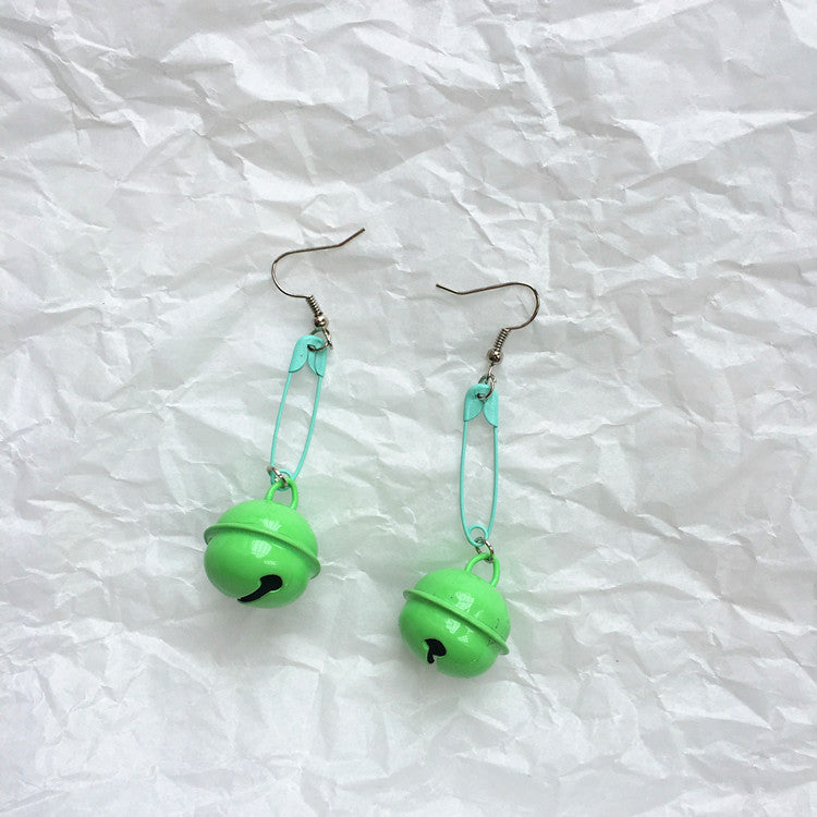 Original hand-made contrasting color bell earrings