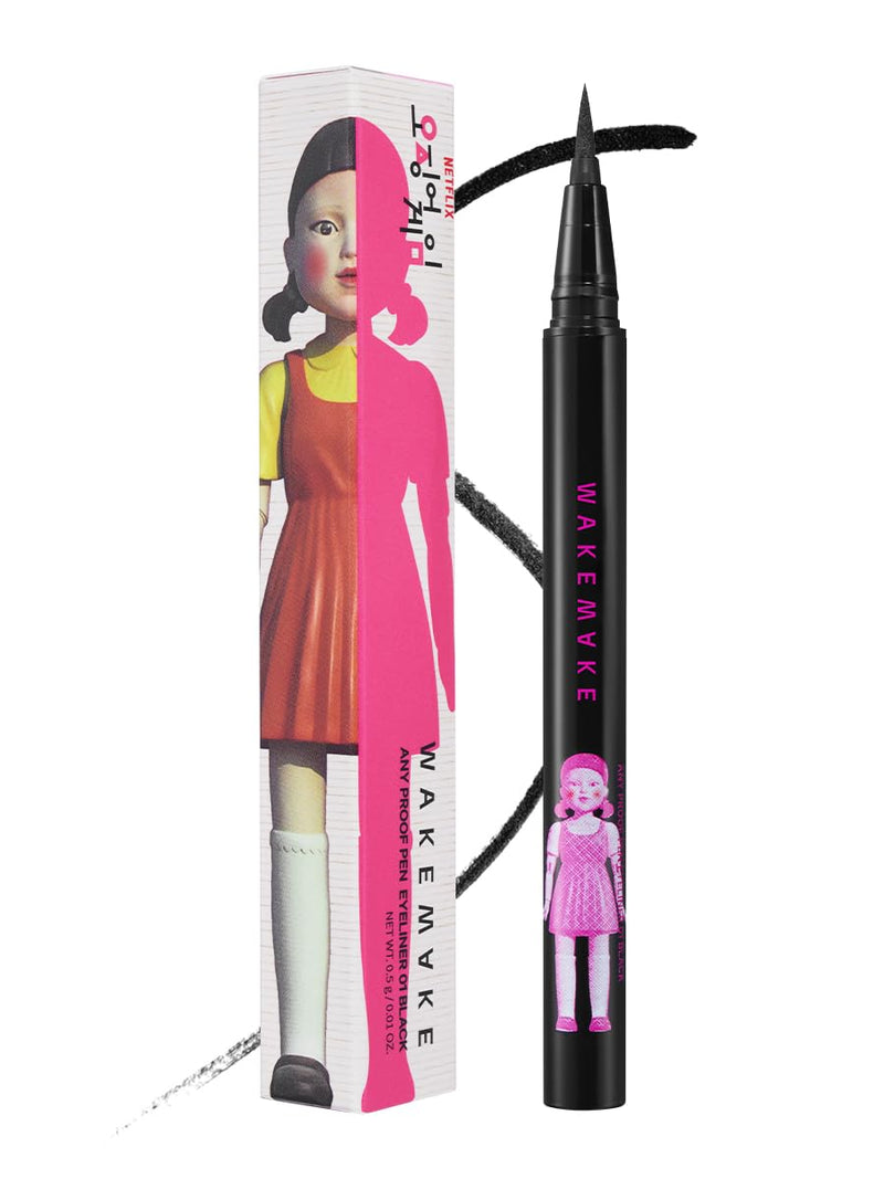 WM X NETFLIX SQUID GAME Any Proof Eyeliner 01 Black | eyeliner, water proof eye liner, korean eye liner