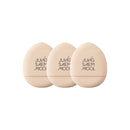 JUNG SAEM MOOL Skinny Tap Puff 3pcs, Mini Precision Puff for Concealer and Touch-Up, Ultra-Slim Fitting Makeup Sponge for Seamless Coverage Around Nose Eyes Lips, Travel-Friendly Korean Beauty Tool