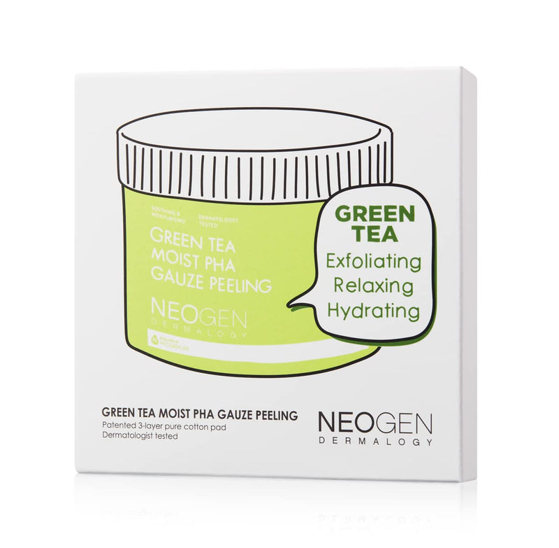DERMALOGY by NEOGENLAB PHA Gauze Peeling - Formulated with AHA BHA PHA Exfoliating & Cleansing Pad (10 - Green tea)