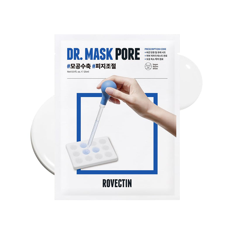ROVECTIN] Dr. Mask Pore for Sebum Control and Pore Treatment | Face Mask | Korean Sheet Mask | Vegan Skin Care