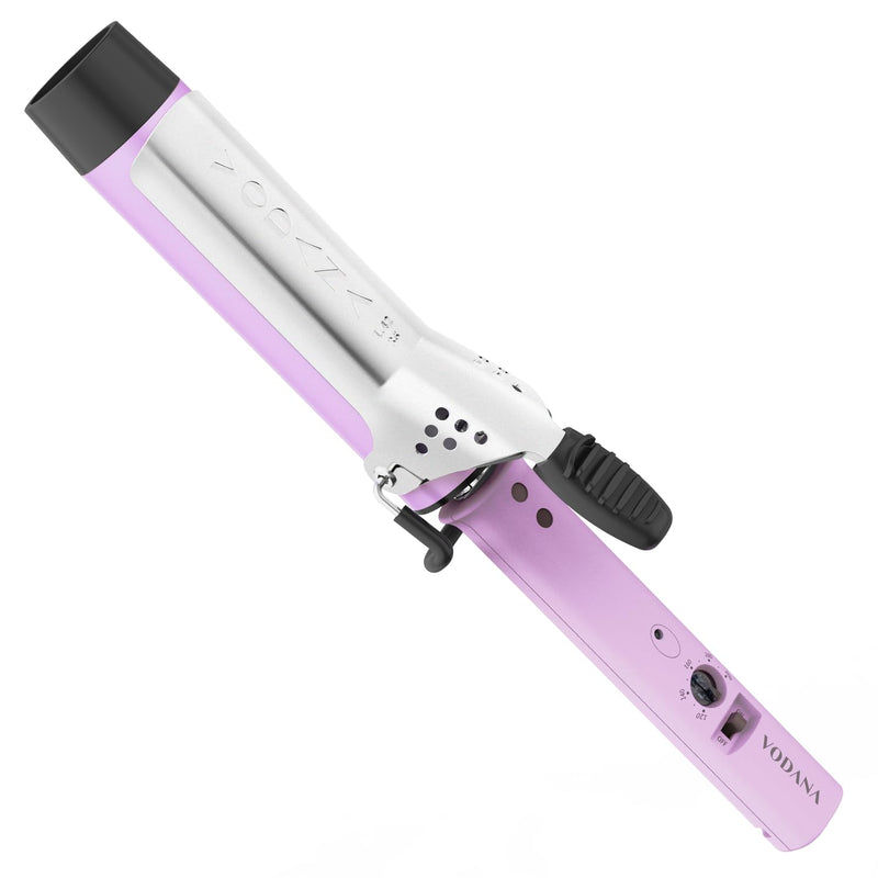 VODANA Professional GlamWave Ceramic Curling Iron, Long-Lasting Natural Curls, Instant Heat, Hair Curler, Curling Wand, Available in USA (1.6 inch, Lavender)