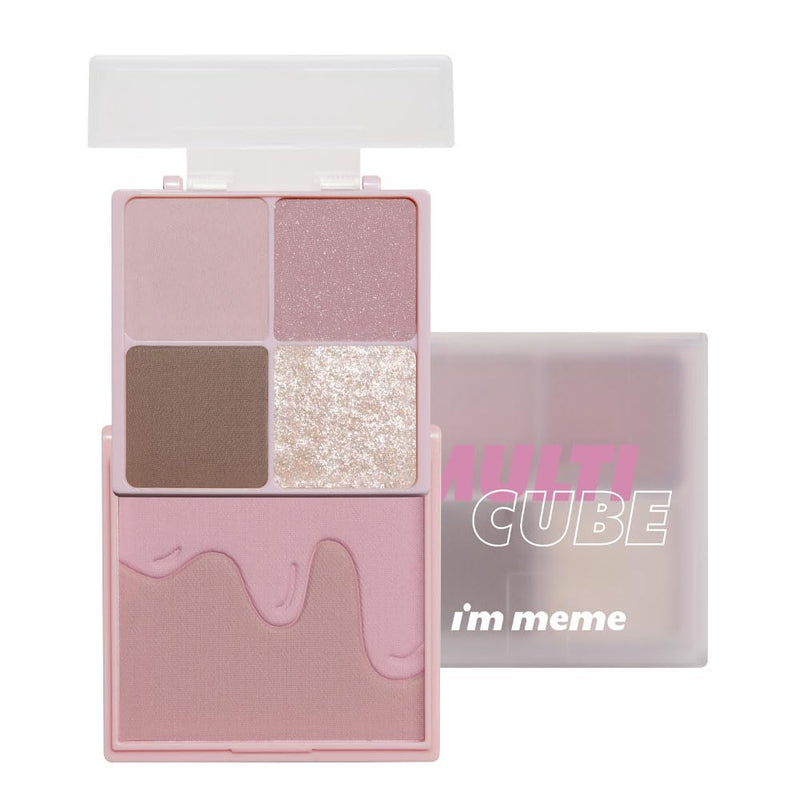 I'M MEME Mini 2-in-1 Palette - Multi Cube | Portable, Versatile, 4 Eye-shadows and 2 Blush, 06 Icy Taro, 0.27 Oz
