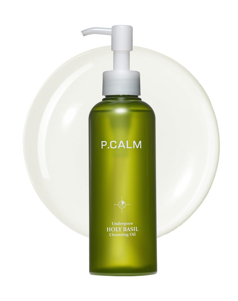 P.CALM Underpore Holy Basil Cleansing Oil Holy Basil & Tea Tree for Deep Pore Cleansing, Blackhead Removal, and Makeup Removal, Korean Skincare (190ml / 6.42 fl.oz)
