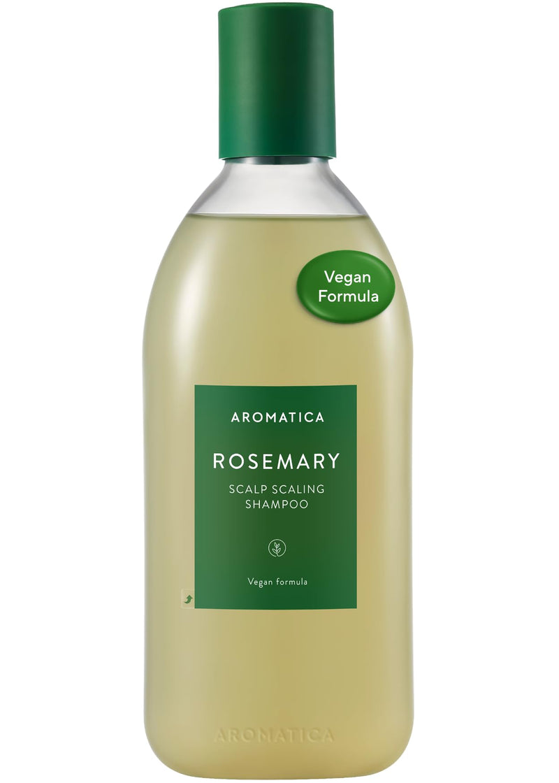 AROMATICA Rosemary Scalp Scaling Shampoo - Korean hair care with Thinning Hair Loss Natural Rosemary Essential oil for Women - Vegan Hair Growth - Free from Sulfate, Silicone, and Paraben (13.53 oz)