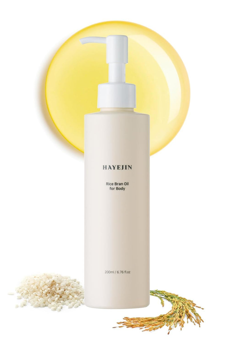 HAYEJIN Rice Bran Oil for Body | Moisturizing Body Oil For Men & Women | Hydrating Body Oil w/Fermented Rice Bran Oil for Skin | Refreshing Body Oil for Dry Skin 6.76 Fl Oz