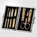 Korean Nail Clipper! World No. 1 Three Seven (777) Travel Manicure Grooming Kit Nail Clipper Set Gift Set Premium Nail Clipper Set (10 PCs), Made in Korea, Since 1975. (Gold-Small Case)