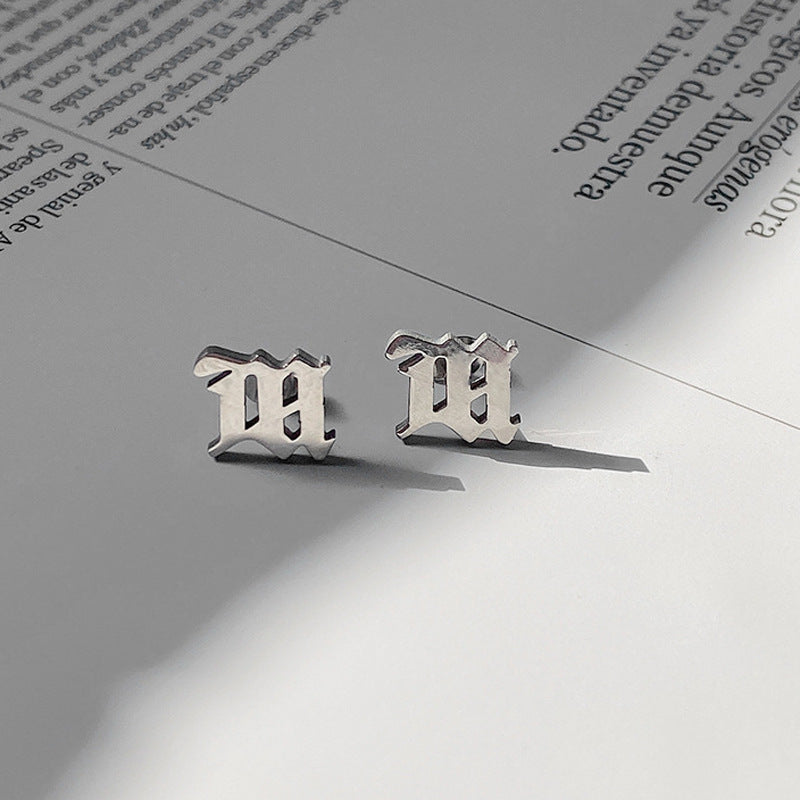 Titanium Steel Fashion Stainless Steel Letter Earrings