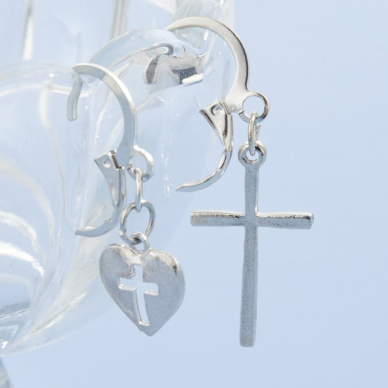 Love Cross Pendant Earrings