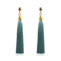 Fringed long earrings