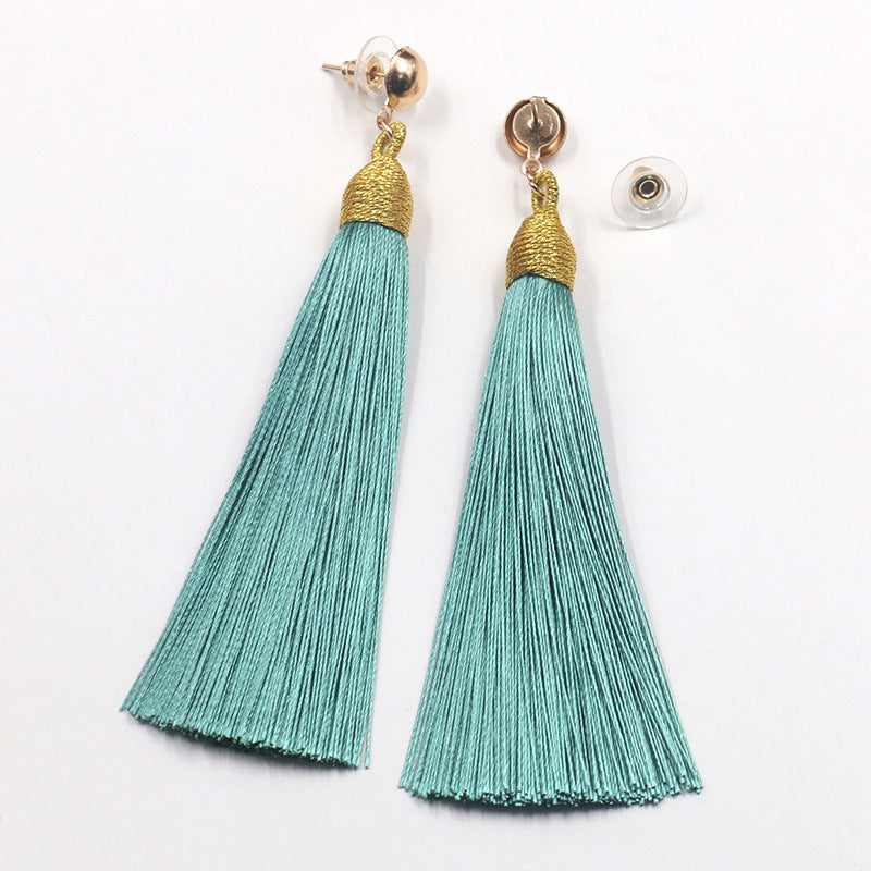 Fringed long earrings