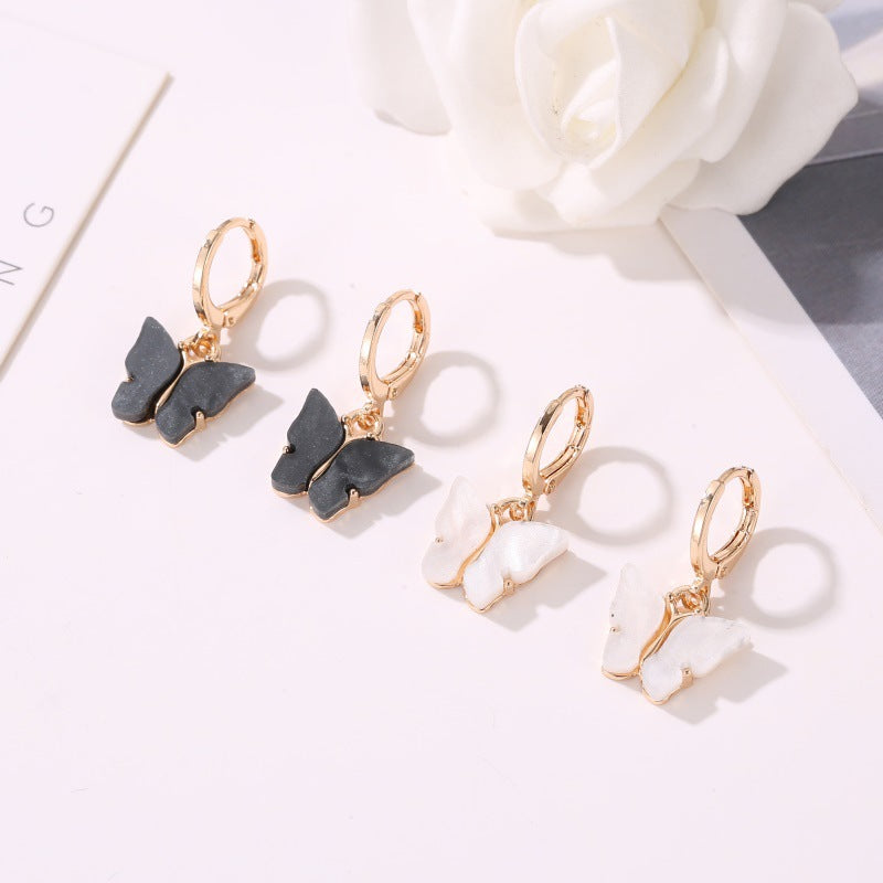 Fashion Color Acrylic Butterfly Earrings Earrings