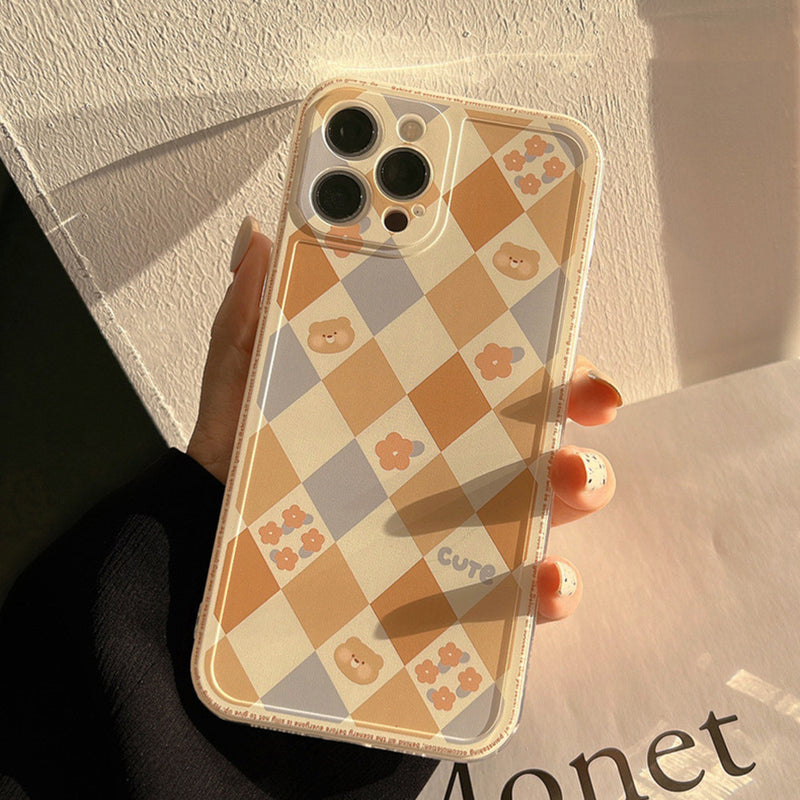 Luxury Laser Soft Phone Case INS Fashion Geometric Rhombus Grid Cover