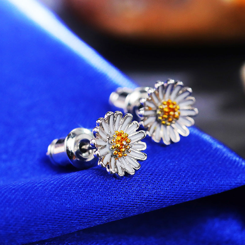 Fashion Sunflower Daisy Flower Stud Earrings