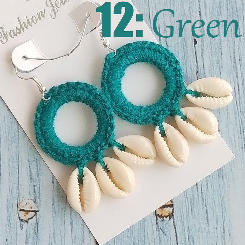 Holiday Hand-Woven Cotton Earrings