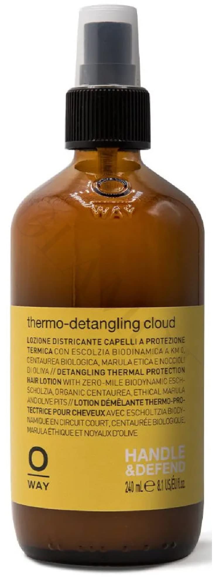 0way Thermo-Detangling Cloud (formerly Thermal Stress Protector) Hair Lotion with Heat Protection, Made in Italy with Biodynamic Ingredients (8.1 oz)