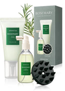 AROMATICA Rosemary Scalp Care Gift Set - Hydrating Scalp Treatment with Rosemary Enhancer, Rosemary Scalp Scrub and Dual Scalp Brush - Free from Sulfate, Silicone, and Paraben, Korean Hair Care.