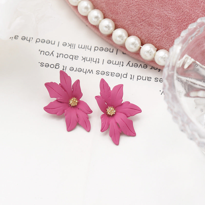 Girly petals temperament geometric wild earrings