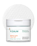 P.CALM Barrier Cycle Toner Pad 60 Pads with Centella Asiatica & Papaya Extract for Soothing, Moisturizing & Exfoliating, Korean Vegan Facial Toners Pads for Sensitive Skin (160ml / 5.41 fl.oz)