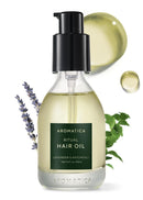 AROMATICA Ritual Lavender & Patchouli Hair Oil - Adds Shine and Smooths Split Ends - Blow out hair oil for damaged hair - Nourishing for Dry Curly Hair - Silicone-Free & EWG verified (1.6 Fl Oz)