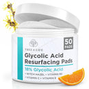 Tree of Life Beauty 18% Glycolic Acid Pads for Face (50 Pads) - Exfoliating Pad for Face with Witch Hazel, Vitamin C, Vitamin B5 and Vitamin E - Smooth Pore Pad Reduce Pigmentation and Fine Lines