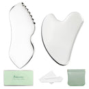 2Pcs Gua Sha Facial Tools Stainless Steel, Detailer GuaSha Set for Face Neck, Natural Skin Care Metal Gua Sha Lymphatic Drainage Face Massage Tool, Gift for Women
