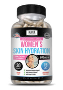 Kaya Naturals Skin Hydration Vitamins - Female Pills - Skin Enhancer Capsules -Hydration Booster for Women - Promotes Increased Energy, Mood & Stamina - Reduction in Dryness - 30 Veggie Capsules