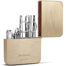 Korean Nail Clipper! World No. 1 Three Seven (777) Premium Quality Gift Travel Mother of Pearl Manicure Grooming Kit Clipper Set, MADE IN KOREA, SINCE 1975, Gold-silver (TS-4112GC-AM)