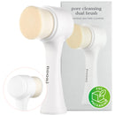 Nooni Pore Cleansing Tool - Manual Dual Brush | Facial Massager and Exfoliator, Soft Bristle & Silicone Brush 1 Count