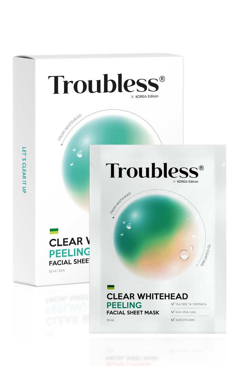 Troubless Clear Whitehead Remover Peel Off Face Mask 5pcs. | Hydrating Face Mask Beauty Sheets Day and Night Moisturizer for Face | White and Blackhead Remover Korean Face Mask Skin Care Peel Off