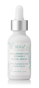 Hyaluronic Acid & Vitamin C Facial Serum Drops Firming Hydration & Glow Anti Aging Face Moisturizer - Daily Wrinkle Diminishing Skin Care for Women & Men, Vegan - 1 Fl Oz