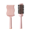 Magic Curling Thermal Brush Set (1&1.7Inches) & Wavy Detangling Brush(Soft Bristles), Quick Styling,Blowout Volume,Wet & Dry Hair