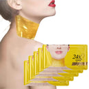 24K Gold Neck Mask for Tightening and Firming, 5Pcs Hydrolyzed Anti-Wrinkle Collagen Neck Mask, Reduce Wrinkles Fine Lines, Firming and Lifting Sagging Skin, Deep Nourishing and Moisturizing