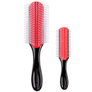2 PCS Hair Brush for Women Men 7 Row 5 Row Curly Wet or Dry Hair Classic Styling Brushes for Natural Thick Hair, Blow Separating, Shaping Defining Curls Tools Travel Bristle Black Hairbrush