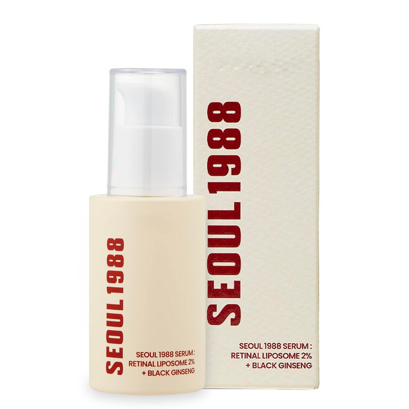 1988 Retinal Serum: Retinol Serum for Face Anti Aging Wrinkle Care - 2% Retinal Liposome Black Ginseng Bakuchiol Vitamins & Peptides - Korean Skincare (30ml /1.01fl.oz)
