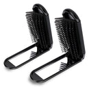 2 Pcs Foldable Hair Brush with Mirror Portable Travel Hair Brush Pocket Size Anti-static Mini Hairbrush Small Compact Massage Comb Hair Styling Tools for Women Girls Home Travel Gym Purse (Black)