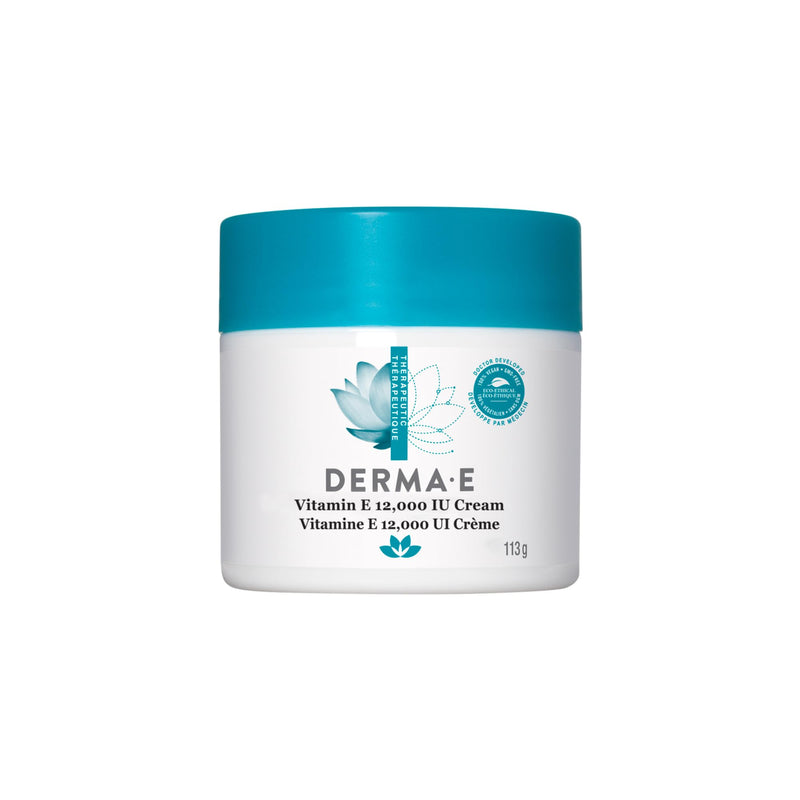 Derma E Vitamin E 12,000 IU Cream Moisturizer for Face and Body Multi-purpose Face Cream, Hand Cream and Body Lotion Soothes and Protects, 4 oz