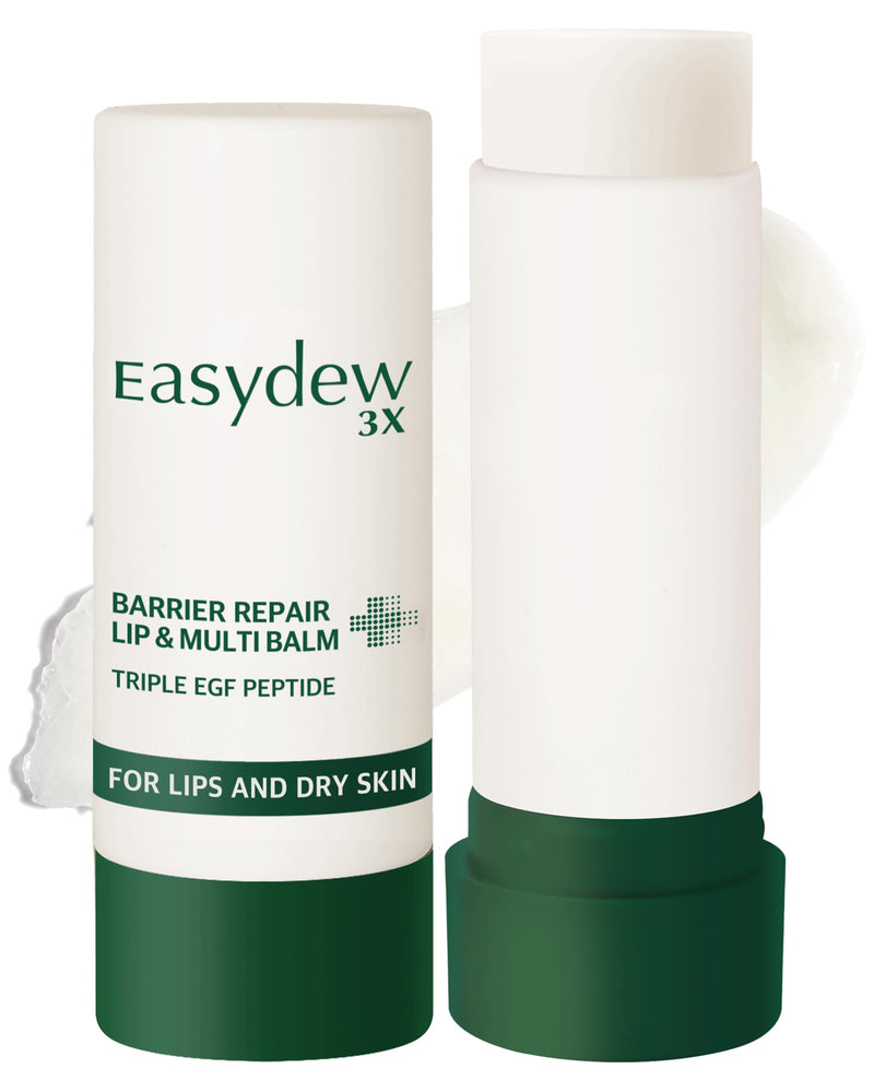EASYDEW Barrier Lip & Multi Balm – Hydrating and Soothing Multi-Care Stick for Lips, Face, Neck and Body - EGF Peptide, Hyaluronic Acid, Elastin, Collagen, Panthenol - All in One Moisturizer, 0.34 oz.