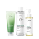 ANUA Heartleaf Cleansing Oil & Deep Cleansing Foam & Soothing Toner, Pore Control, Gentle Korean Skincare