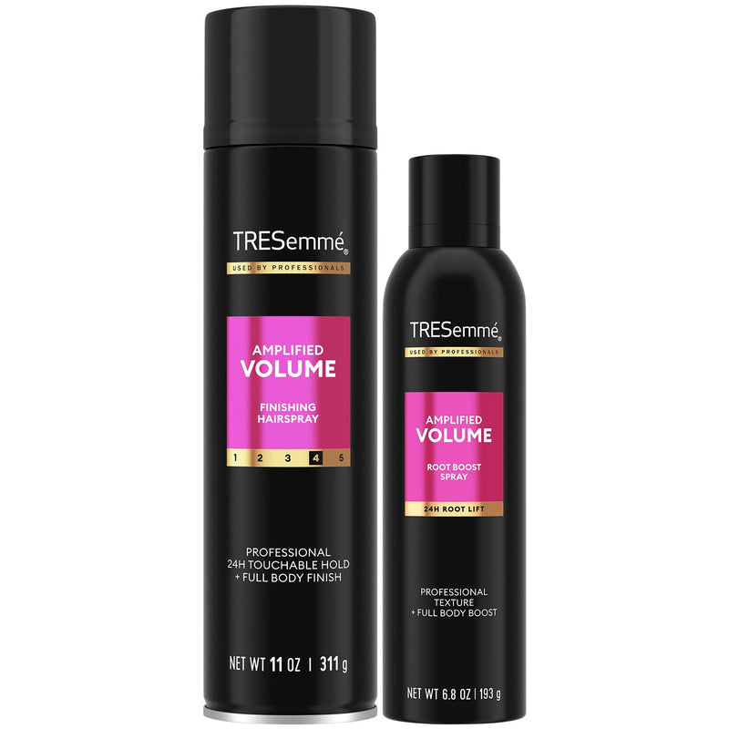TRESemmŽ Amplified Volume Finishing Hairspray & Root Boost Spray 24H Lift, Volumizing Hair Products