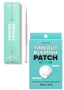 I Dew Care Dual-Tip Pimple Popper - Proper Popper, 1 EA + Hydrocolloid Acne Pimple Patch - Timeout Blemish Dark Spot, 32 Count Bundle