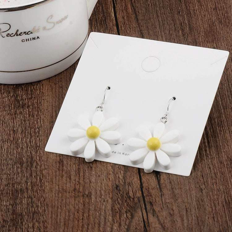 Explosive Earrings Resin Daisy Flowers All-match