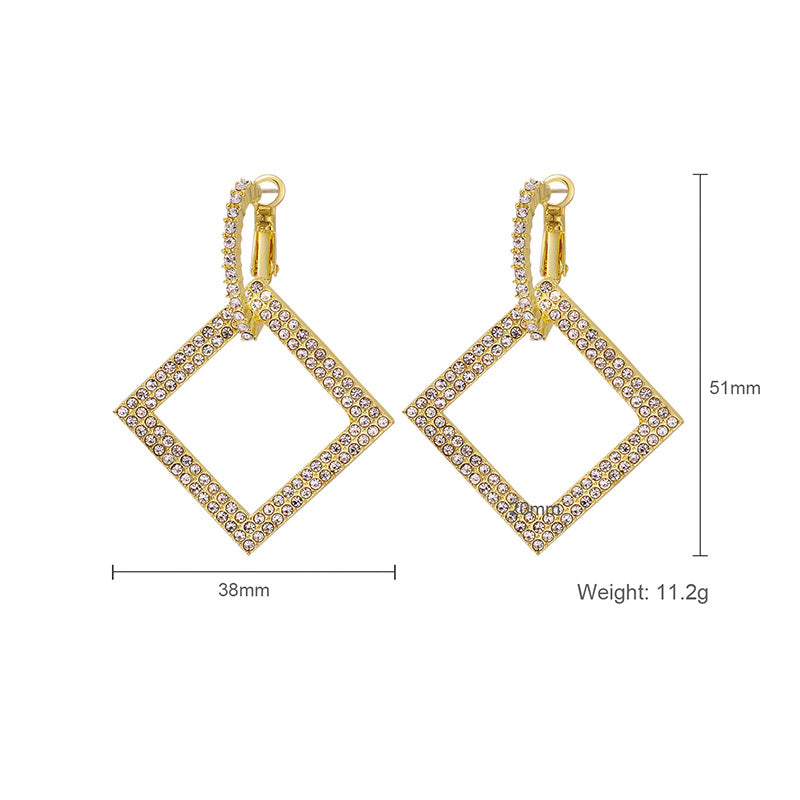 European And American Hot Style New Fashion Square Earrings Simple