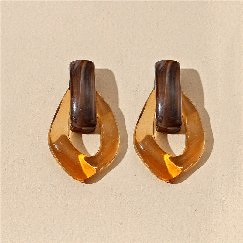 Vintage Geometric Square Acetate Earrings Acrylic