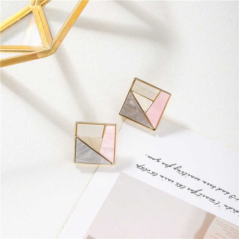 Contrast color personalized Square Earrings