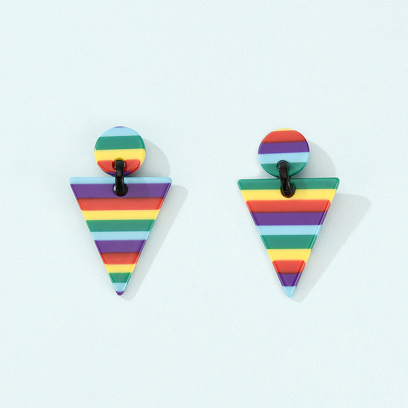 European And American Popular Acrylic Geometric Triangle Earrings