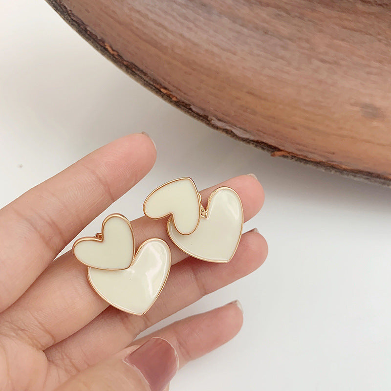 Heart shaped pearl earrings