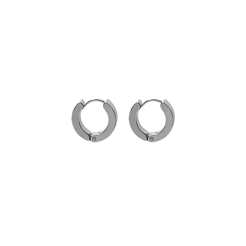 Stainless Steel Round Ear Buckle Hypoallergenic Earrings