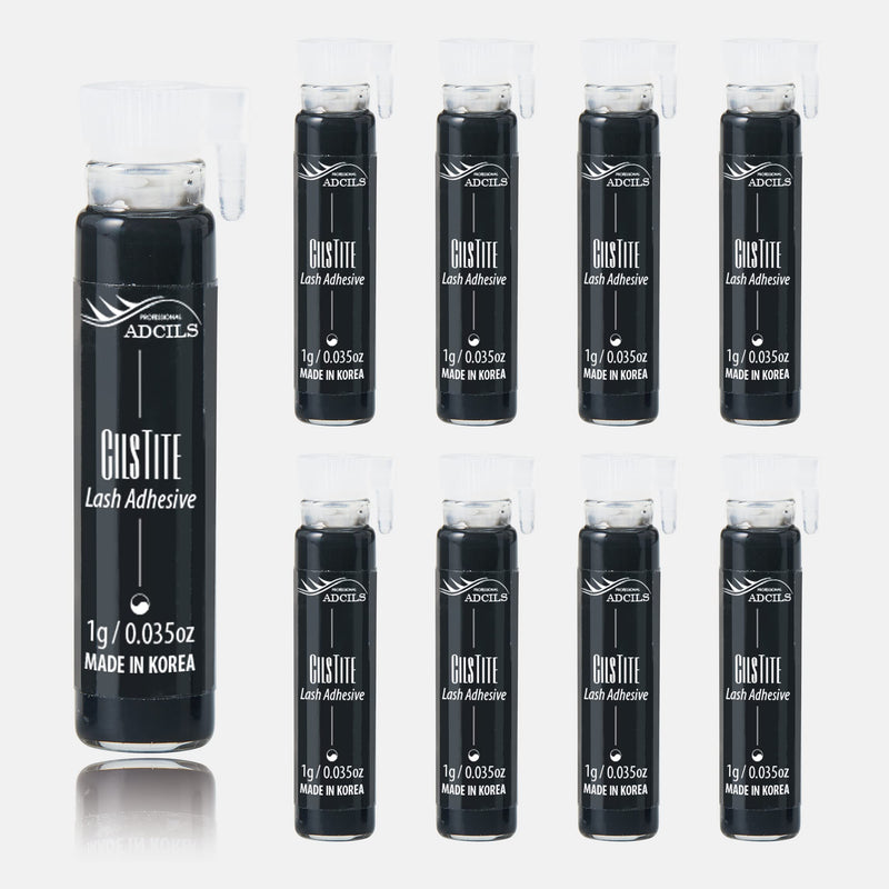 Strip LASH Glue CILSTITE Black in a Bottle with a Stick 0.07oz(1g) x 6pcs - Latex Free/Strong Hold for Individual Eyelashes/Eyelash Adhesive/Safe on Skin